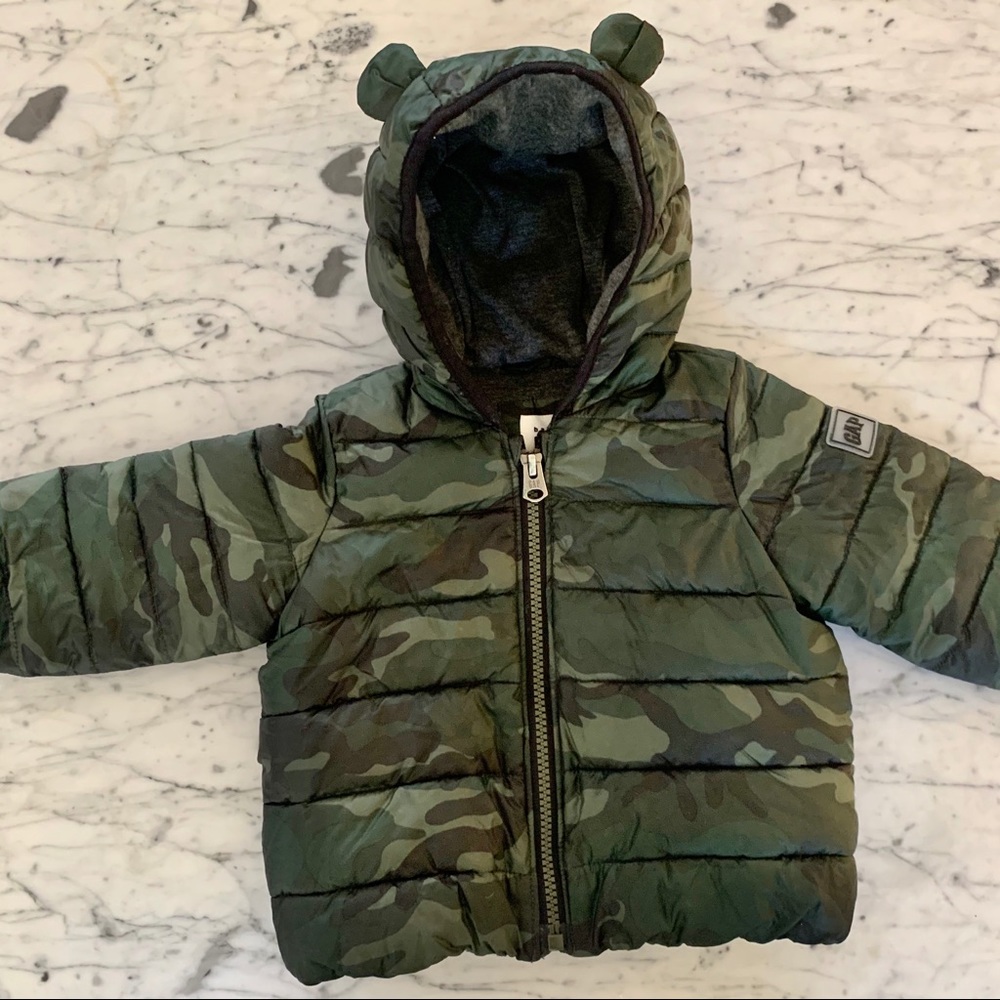 Baby GAP Camo Puffer Coat 6-12 Months